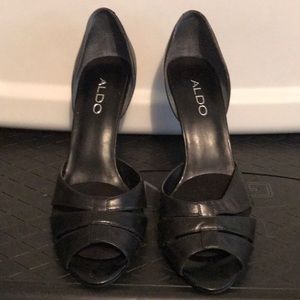 Black Aldo open toe high heel sandals